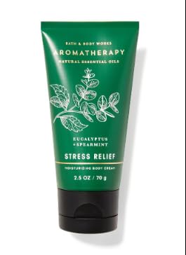 Bath and Body Works Travel Size Body Care - 2.5 Oz 24 Hour Moisture Body Cream - Many Scents! (Stress Relief - Eucalyptus + Spearmint)