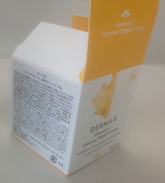 DERMA-E Vitamin C Intense Night Cream – Brightening and Hydrating Facial Skin Renewing Cream – Anti-Aging Overnight Facial Moisturizer, 2 oz