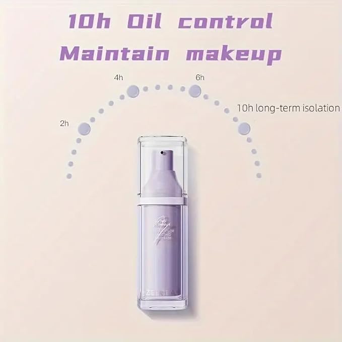 ZEESEA Purple Illuminating Face Primer for Brighten, Base Skin Color Correcting Primer for Poreless, Makeup Application & Hydrating Tinted Glow, Cruelty-Free Long Lasting Power Grip Formula, 1.06 Oz