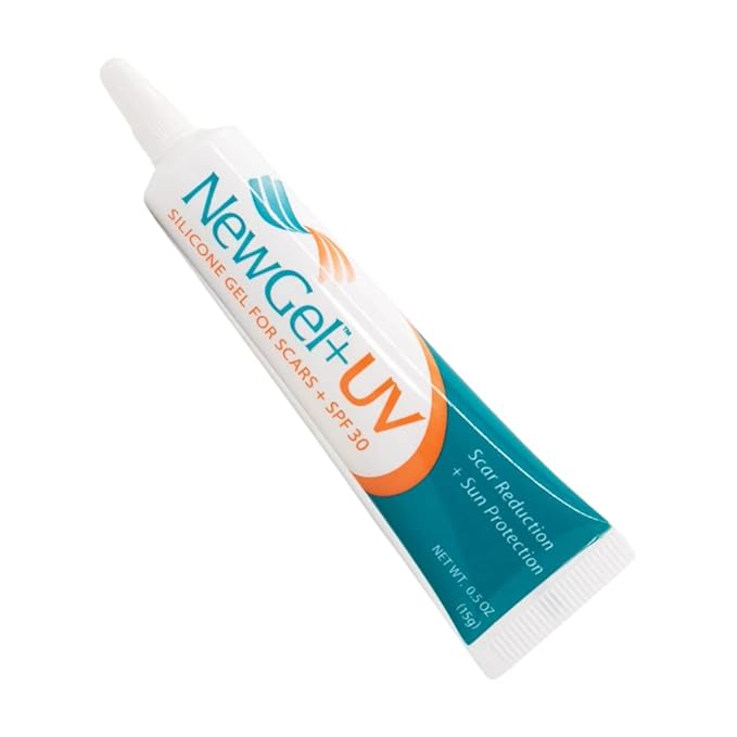 NewGel+UV Advanced Silicone Scar Gel for OLD and NEW Scars with SPF30 Mineral Sunscreen, Ideal for Facial Scars Exposed to Sun. 15g (0.5 oz)