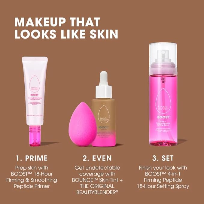 Beautyblender 12-Hour Always on Radiant Skin Tint, Breathable Serum Foundation Stays Put for All Day Long Wear, Infused with Hyaluronic Acid & Niacinamide, Tan 5