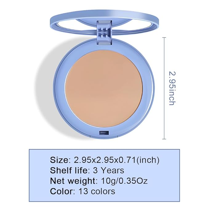 evpct Kaely Oil Control Pressed Face Powder, Get Smooth Flawless Fine Lines and Lightweight Finishing Foundation, Control Shine Long Lasting Waterproof Face Setting Powder Cosmetic, 08 Golden Beige
