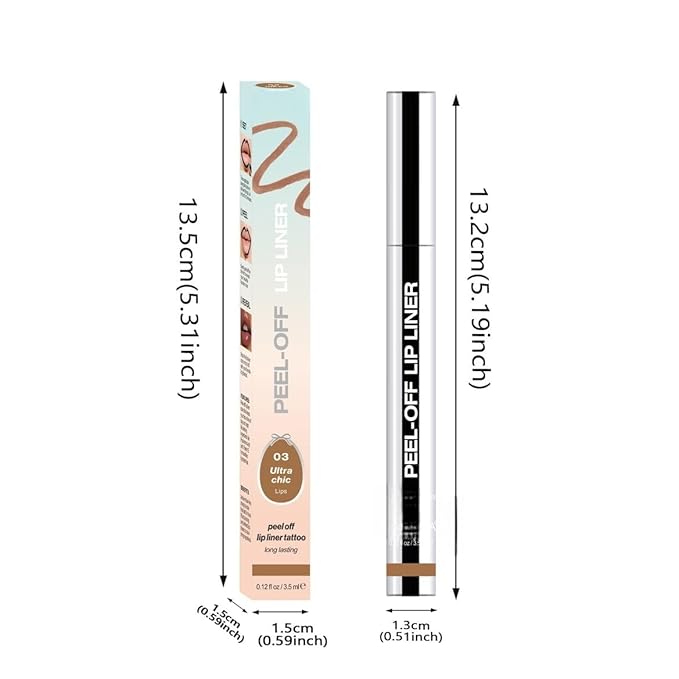 Longwear Peel-off Lip Stain Marker Peel Off with Vitamin E - Smudge-Resistant Lip Liner & Base for All Skin Types (00#)