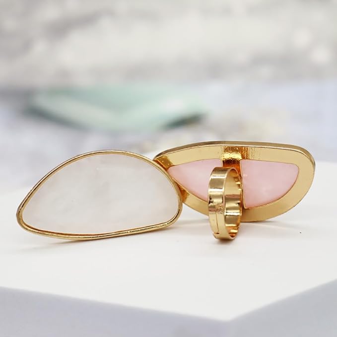 2 Pcs Nail Art Palette Ring Nail Color Mixing Tray Nail Polishing Palette Makeup Foundation Mixing Plate with Finger Ring for Nail Salon Shop Square