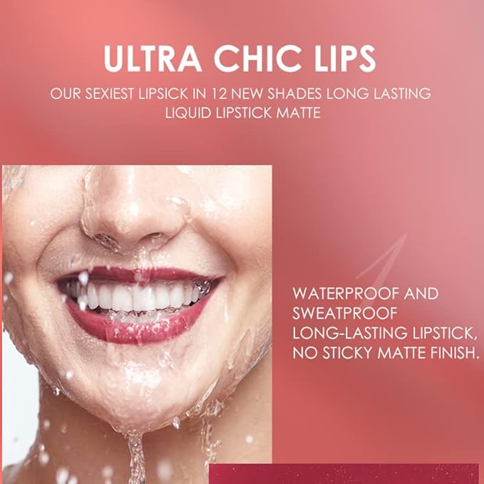 BestLand 6Pcs Matte Liquid Lipstick + Lip Liner Pens Set, One Step Lips Makeup Kits Pigment Velvety Nude Lip Stain Waterproof Long Wear Lip Gloss Make up Gift Set (Classic Allure Set)