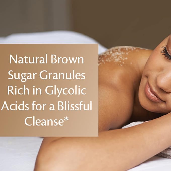 Brown Sugar Scrub Face Foot & Body Exfoliator Infused with Collagen and Stem Cell Exfoliating Salt Body Scrub for Toning Skin Cellulite Skin Care, 12oz by M3 Naturals