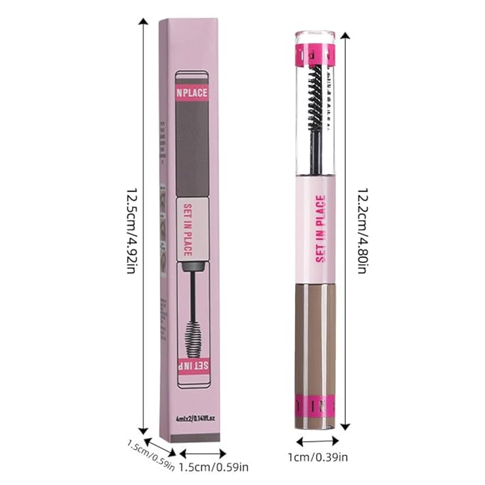 evpct 2-in-1 Tinted Brow Gel & Clear Brow Setting Glue Eyebrow Gel Kit - Strong Hold 24HR Waterproof Smudgeproof Eyebrow Makeup for Natural Soft Full Brows, Brows Enhancer Mascara Makeup - Taupe