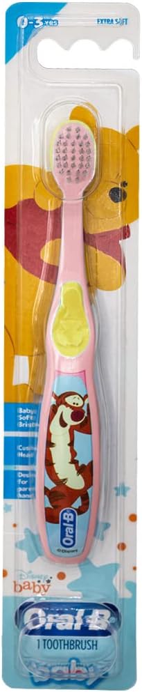 Oral-B Baby Manual Toothbrush, Pooh Characters, 0-3 Years Old, Extra Soft (Characters Vary) - Pack of 2