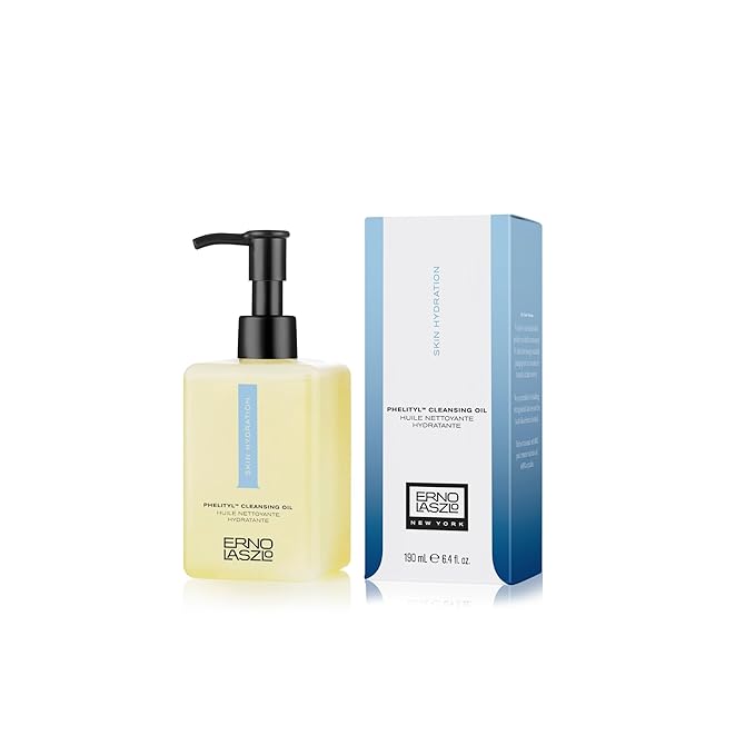 Erno Laszlo Hydra-Therapy Phelityl Cleansing Oil, Gentle Facial Oil Dissolves Impurities, Oil Cleanser for Face, Deeply Hydrates Complexion, 6.4 Fl Oz