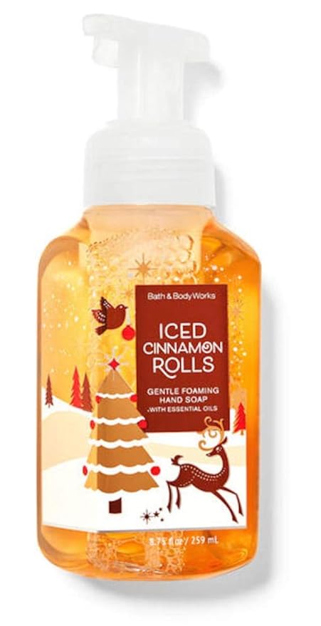 White Barn Candle Company Bath and Body Works Gentle Foaming Hand Soap w/Essential Oils- 8.75 fl oz - Winter 2020 - Many Scents! (Iced Cinnamon Rolls)