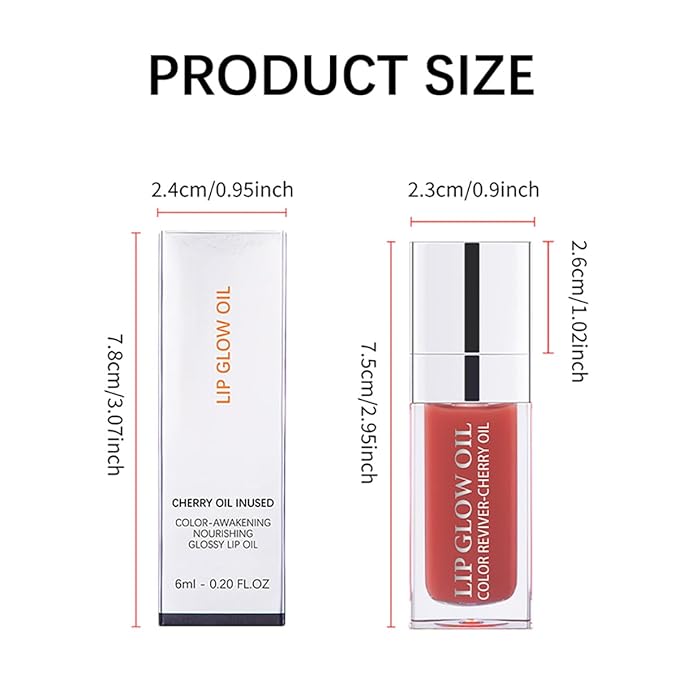 Hydrating Lip Glow Oil Moisturizing Plumping Lip Tint Lip Gloss Transparent Lip Balm Long Lasting Nourishing Repairing Lightening Lip Lines (012# ROSEWOOD)