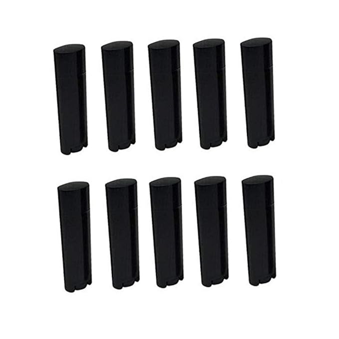 4.5g 0.15oz Empty Refillable Plastic DIY Lipstick Lip Balm Lip Gloss Tubes Holder Containers Oval Deodorant Crayon Tube Pipe Bottle Case (50pcs, Black)