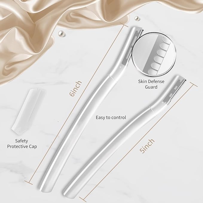 Face Razors for Women, Dermaplane Razor for Women Face, Eyebrow Razor, Facial Razors, Dermaplaning Tool, Gentle Skin Exfoliation Microblades for Sensitive Skin, Peach Fuzz Remover, 10 Count