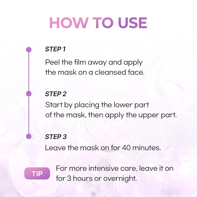 Cell Fusion C Glass Skin Collagen Mask, 1.23 oz. x 5 Sheets, Overnight Hydrogel Mask with Triple Collagen & Niacinamide, Hydrating and Plumping, Korean Skincare