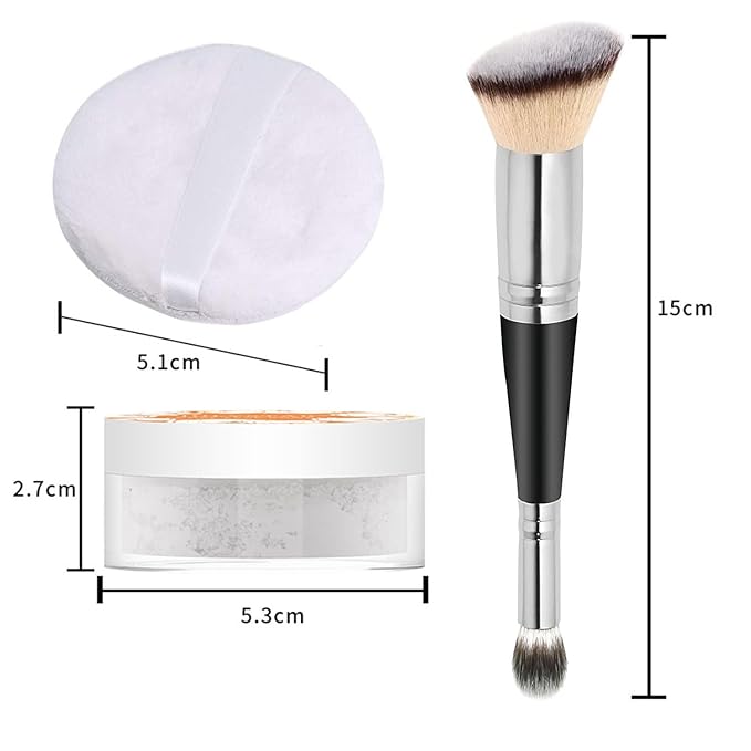 2PCS Loose Face Powder, Oil Control Minimizes Pores (01# Translucent) 8g