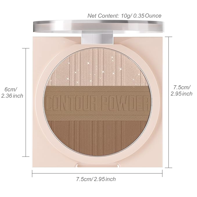 Contour Powder Makeup Palette Matte Shimmer Face Sculpting Warm Brown