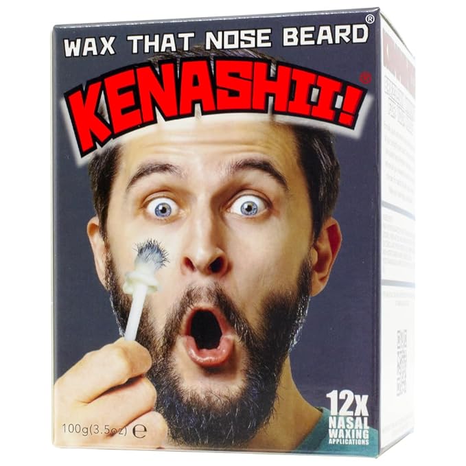 KENASHII Nose Wax Kit | 100 g Wax, 24 Applicators | Hair Removal Kit for Men and Women | Includes Balm Wipes and Mustache Guards | Lasts up to 5 Weeks