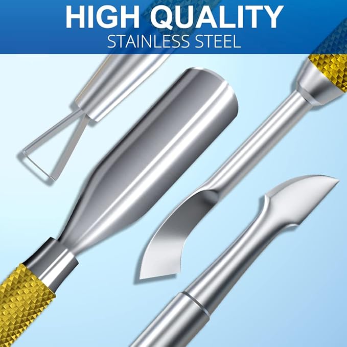 2PCS Metal Mineral Gold Cuticle