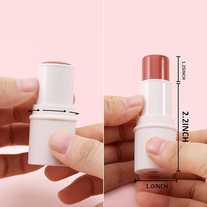 Boobeen Cream Blush stick, Multi Face Blush for Cheek, Lip and Eye, Pigmented Matte Finish for Natural Flush Color, Buildable and Lightweight