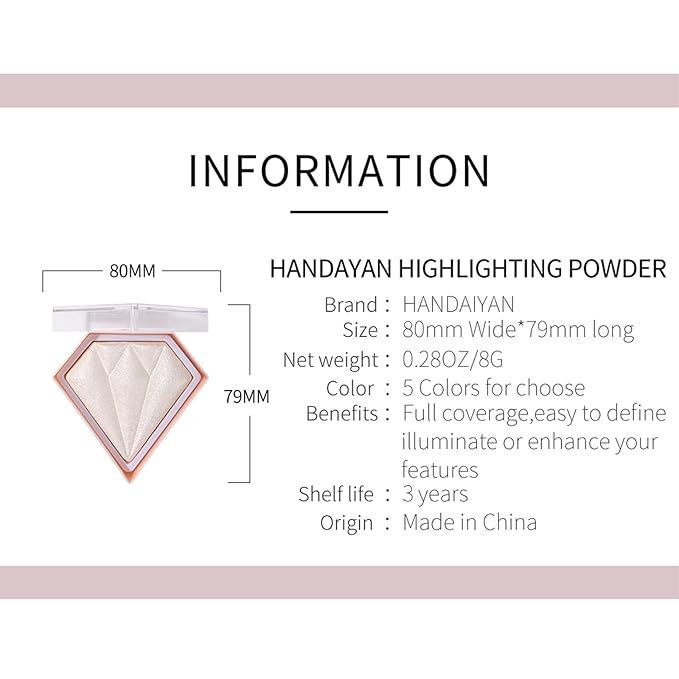 Face Highlighter Luminizers Highlighter powder Translucent Setting Powder High Definition Powder for All Skin Types and Skin Tones(N04)