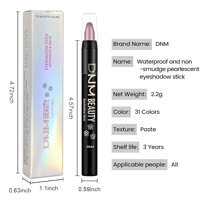 Kaely Cream Eye Shadow Sticks, Mink Mauve Metallic Eyeliner Pencil Eyeshadow Palette Makeup, Eye Highlighter Brightener Stick for Older Women Waterproof Pigmented, sombras para ojos, New-53
