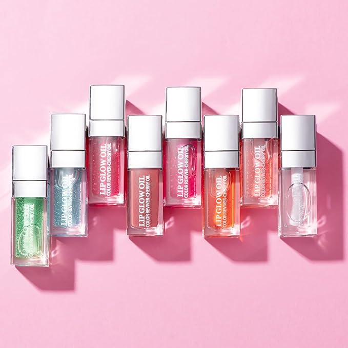 Hydrating Lip Glow Oil Moisturizing Plumping Lip Tint Lip Gloss Transparent Lip Balm Long Lasting Nourishing Repairing Lightening Lip Lines (001#+015#)