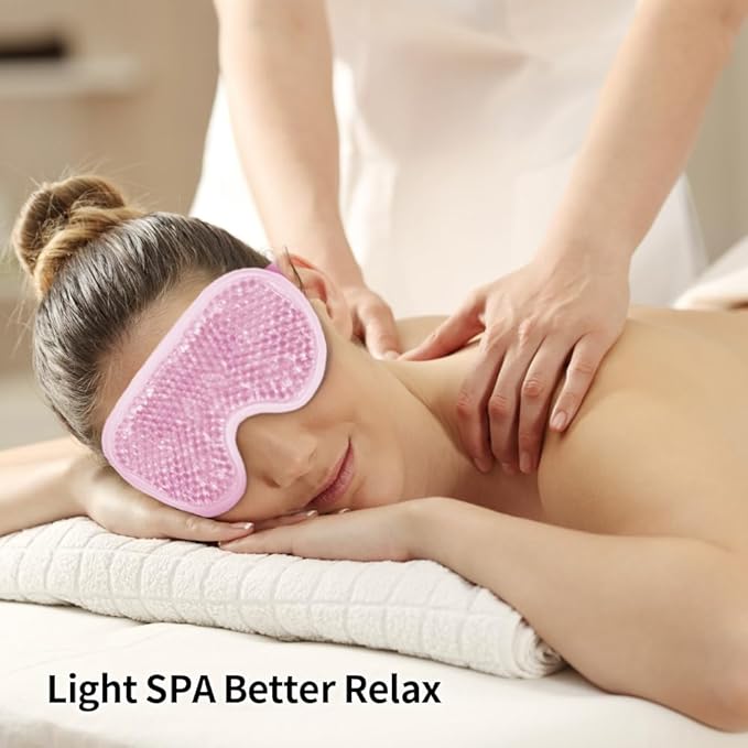 Cooling Eye Mask Gel Eye Mask Reusable Cold Eye Mask for Puffy Eyes, Eye Ice Pack Eye Mask with Soft Plush Backing for Dark Circles, Migraine, Stress Relief