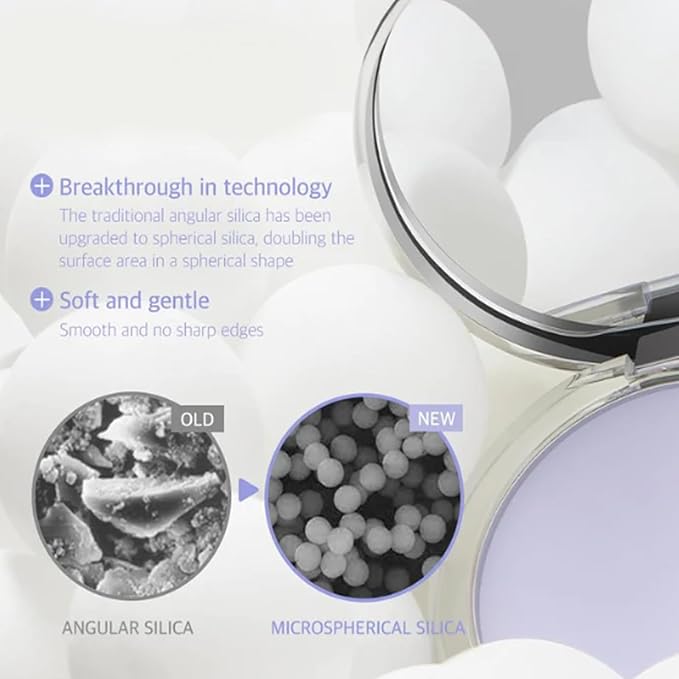 Chillab Lavender Matte Powder, Chillab Lavender Matte Powder Oil Control, Chillab Polvo Compacto with Mini Powder Puff, For Silky Blurring Oil Control Long-Lasting Makeup, Creates Soft -1PCS