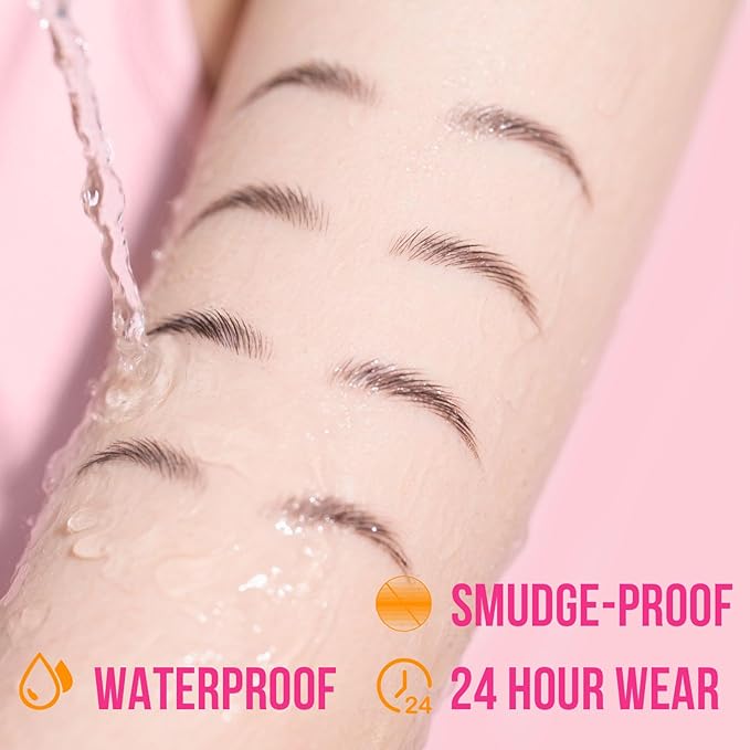 iMethod Curved Eyebrow Pen and Brow Gel Clear - Eyebrow Pencils for Women with Natural Hair Like Strokes, Eyebrow Makeup for All-Day Defined, Waterproof, Smudge-proof, Black