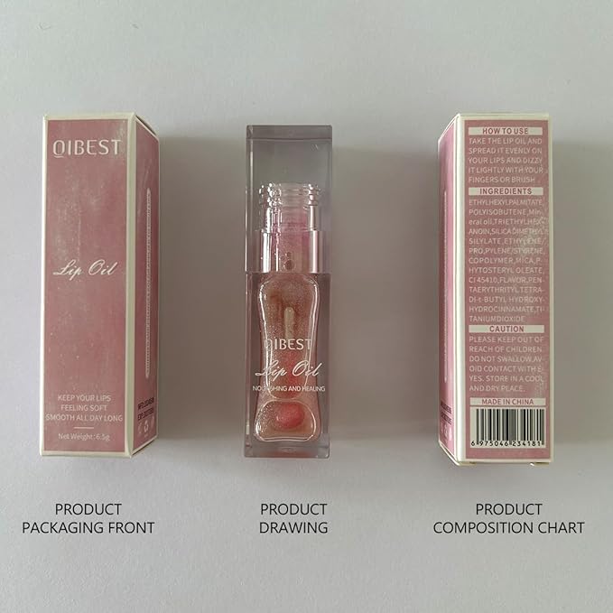 2PCS Color Changing Lip Oil,pink Big Brush Head Long Lasting Moisturizing Smooth Non-Sticky Transparent Plumping Lip Glow Oil