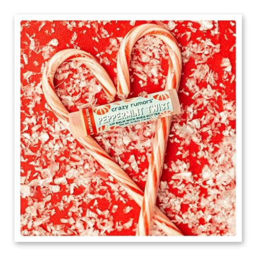 Crazy Rumors Peppermint Twist Lip Balm. 100% Natural, Vegan, Plant-Based, Made in USA (1-Pack)