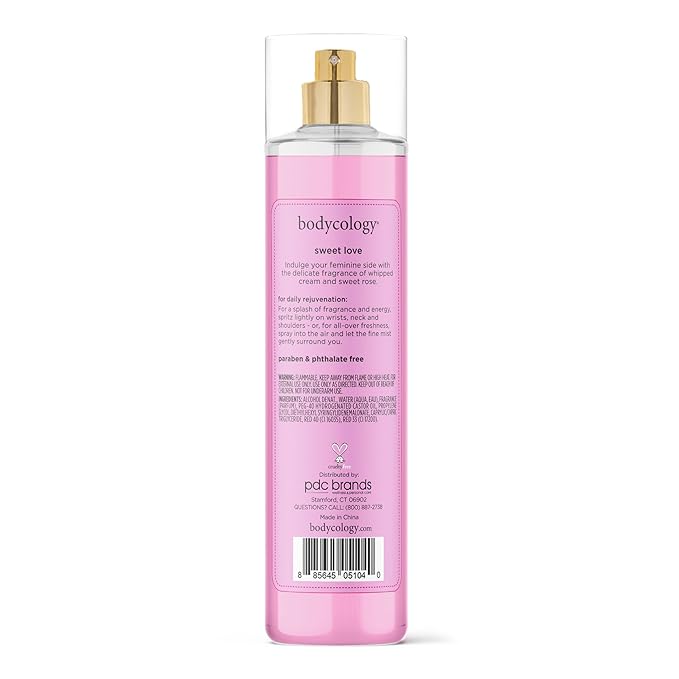 Bodycology Long-Lasting Fragrance Body Mist, Sweet Love, 8 fl oz