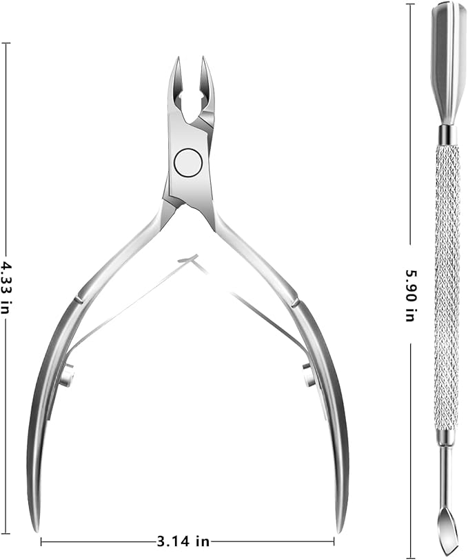 Cuticle trimmer with cuticle pusher