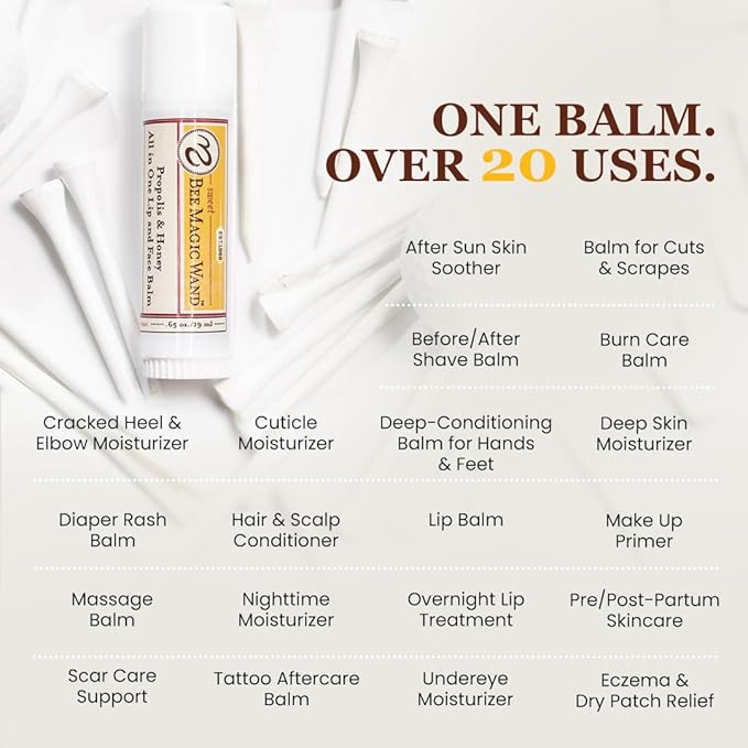 Medicine Mama's Apothecary Sweet Bee Magic Wand All in One Lip and Face Balm,1.95 Ounces ,3 Count