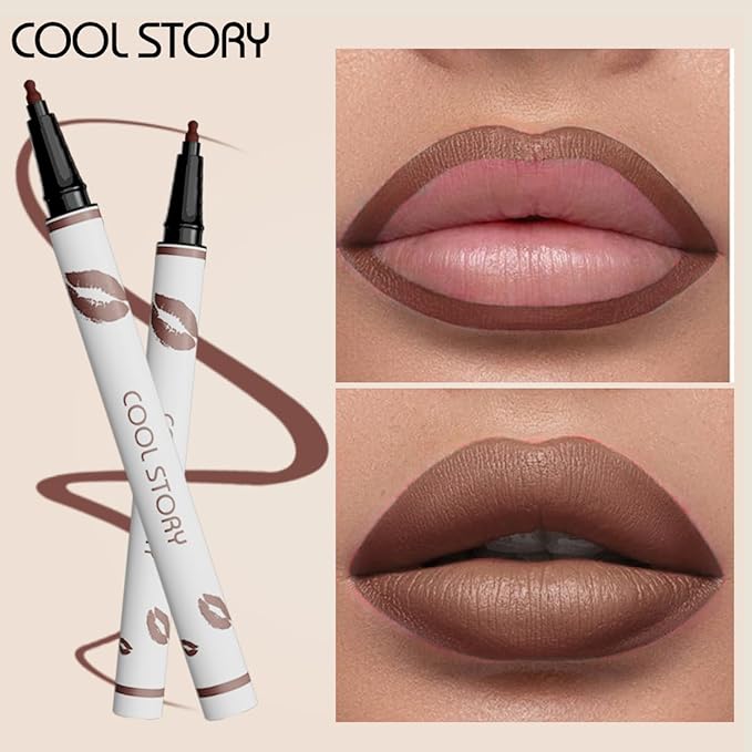 COOL STORY Matte Lip Liner Pencil - Waterproof, Non-Fading, Long-Lasting Plump Effect for Fuller Lips Makeup, Soft & Smooth Texture Easy Glide Lipstick (11#, Pack of 1)