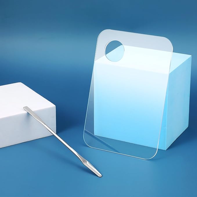 Makeup Palette Tray, Acrylic Foundation Palette with Spatula Tool, Makeup Mixing TrayApply for Foundation Eye Shadow Lipsticks Nail Art Professional Pigment Blending