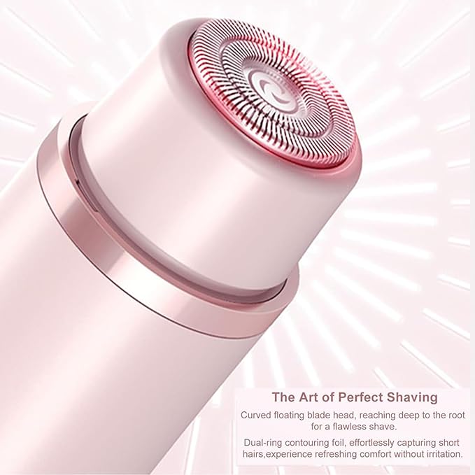 Dermave Bikini Shaver,2 in 1 Dual Head Bikini Trimmer & Body Shaver, Painless Hair Removal with Silky Glow Finish, Cordless & Waterproof Electric Trimmer for Women,Pink