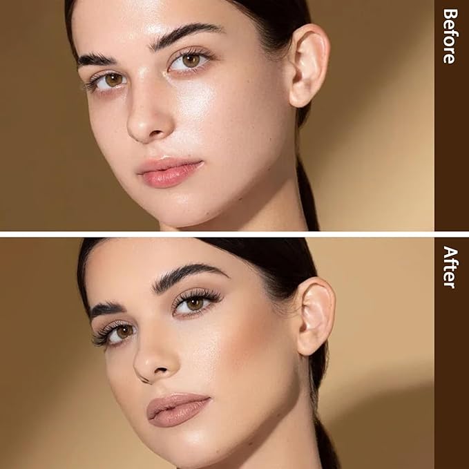 Pressed Face Powder, Flawless and Oil Control Pressed Setting Powder, Long Lasting Matte Finish 4# COCOA 04