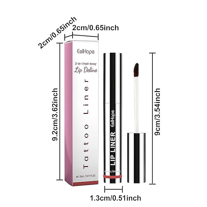 3 Colors Peel Off Lip Liner Tattoo, Peel Off Lip Stain with Matte Finish, Long Wear Tattoo Lip Liner Lipstick, Long Lasting, Waterproof, Transfer-proof, Highly Pigmented Color