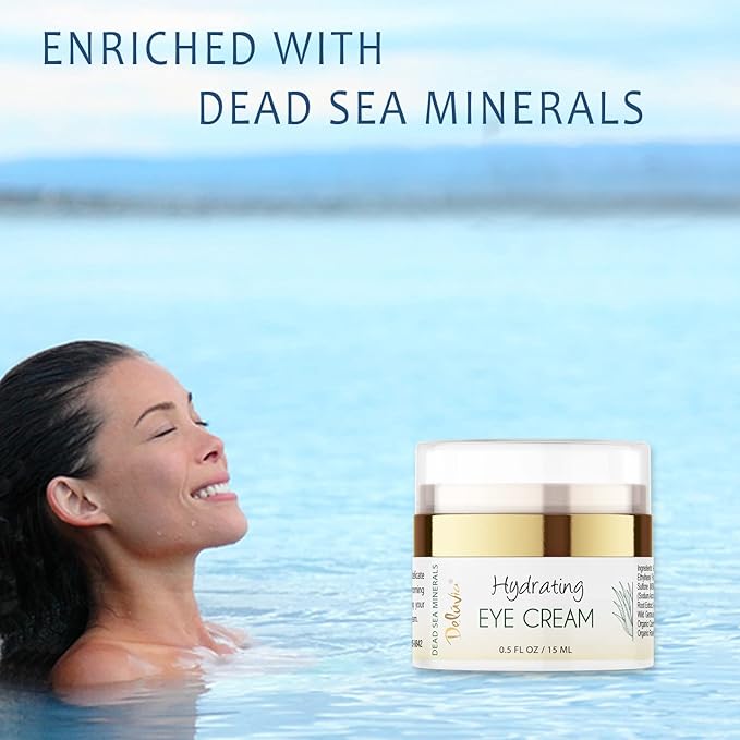 Deluvia Eye Cream Moisturizer, Under Eye and Around Eye Hydrating Eye Cream, Organic Aloe Vera, Vitamin E, Rosehip Seed Oil for Dry Skin and Wrinkles.(.5 Oz)