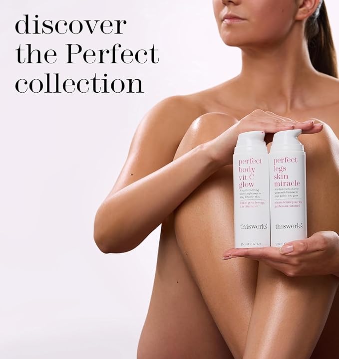 This Works Perfect Legs Skin Miracle | Tinted Serum for Radiant, Even-Toned Legs | Enriched with Vitamin C & E for Nourishment | Hydrates, Smooths & Enhances Natural Glow, 5 oz / 150ml