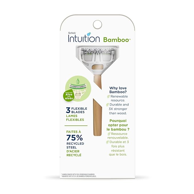 Schick Intuition Bamboo Disposable Razors for Women, 3ct (Pack of 2)