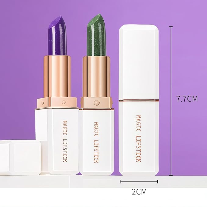 Color Changing Lipstick, 6-Colors Lip Stain Temperature Activated Vegan Formula, Magic Lipstick Long-Lasting, Nourishing, Cruelty-Free & Vegan #dark purple