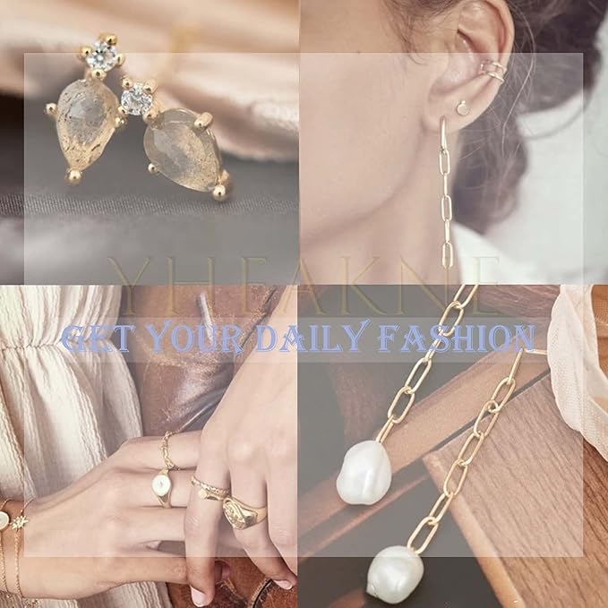 Boho Cartilage Ring Earrings Double Lines Ear Cuffs Set Minimalist Fake Helix Earcuff Earrings Simple No Piercing Earrings Jewelry for Women and Girls