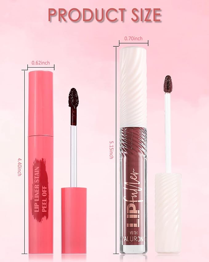 Brown Peel Off Lip Liner Stain & Clear Lip