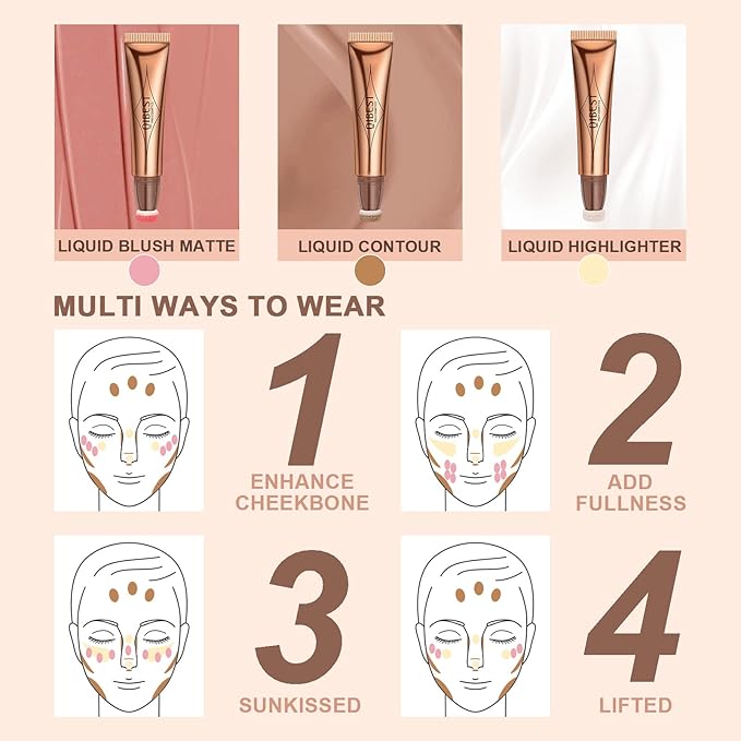 Mysense Liquid Highlighter Beauty Wand,Highlight Bronzer Stick with Sponge Tip,Silky Cream Glowing Face Highlighter Shimmer Finish,Lightweight Face Illuminator Makeup,#04 Highlighter-Pearl White