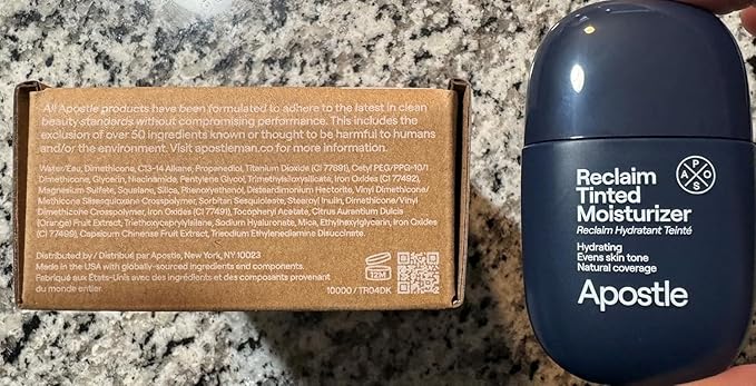 APOSTLE Reclaim Tinted Moisturizer for Men (5 Mandeville) - Niacinamide, Vitamin E, Squalane, Hyaluronic Acid, Tinted Face Moisturizer For Men. Hydrates, Evens Skin Tone, Reduces Fine Lines, 1 Fl. Oz.