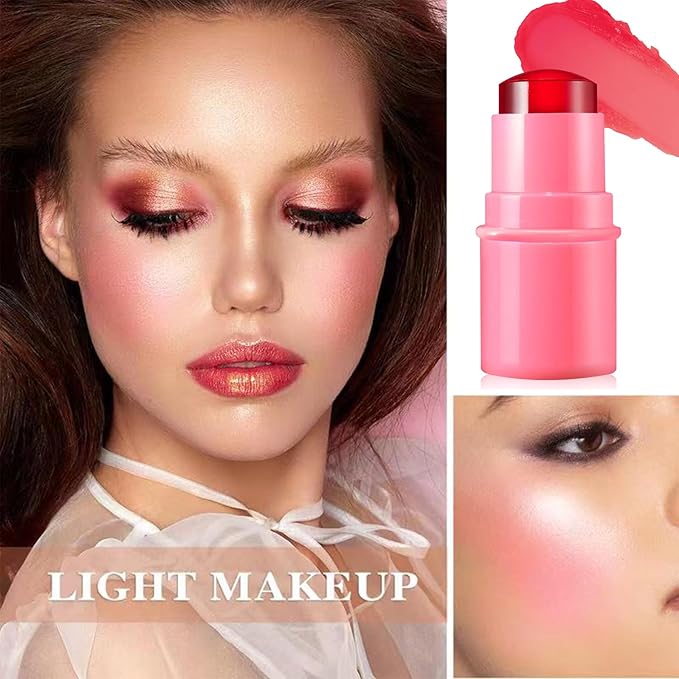 Cream Blush Stick with Brush,Waterproof Multi Cream Blush Skin G3