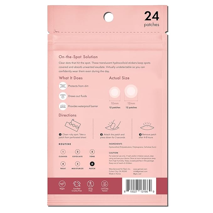 Rael Pimple Patches, Miracle Invisible Spot Cover - Hydrocolloid Acne Patch, Treatment for Breakouts, Absorbs Zits & Blemish, Korean Skin Care, 2 Sizes (24 Count)