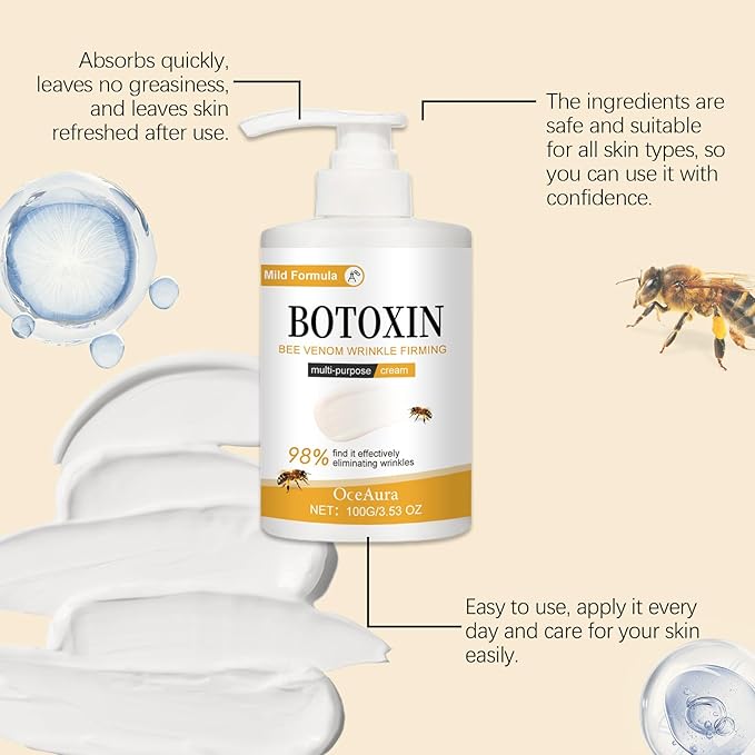 Bee Venom Wrinkle Firming Cream Multi – Anti-Aging, Moisturizing & Lifting Skin Treatment Purpose Cream for Wrinkle Removal & Firmness